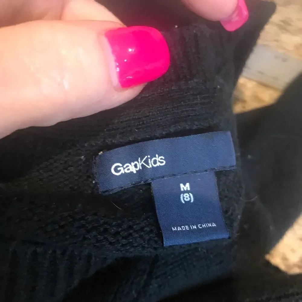 Gap Kids Black Pullover Sweater Girls Size 8